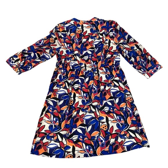 J. Crew Factory bright floral print dress with lace up neckline - Picture 4 of 10